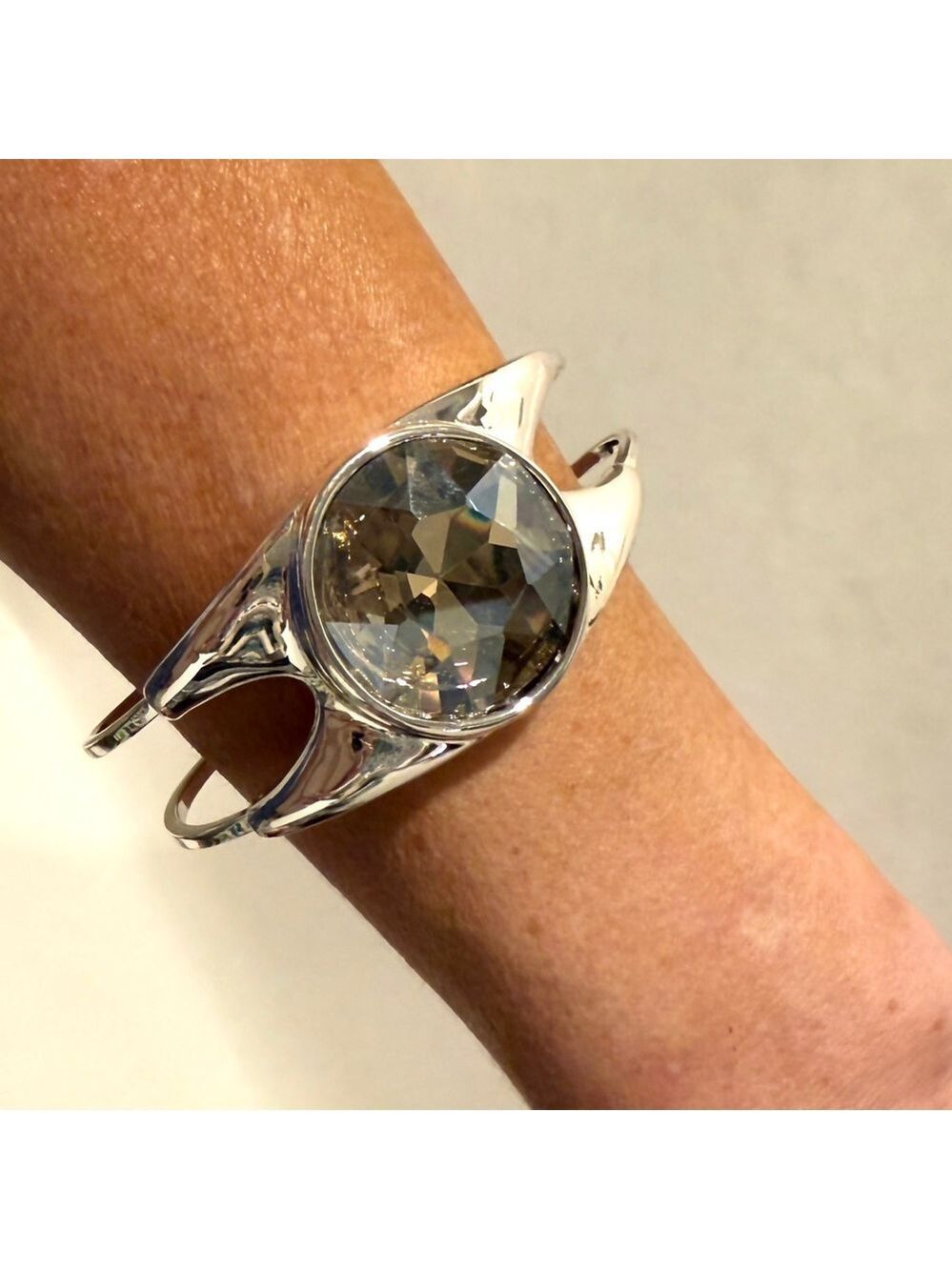 WHITE HOUSE BLACK MARKET | NWT Statement Silver Crystal Cuff Bracelet 💎 - Picture 2 of 11